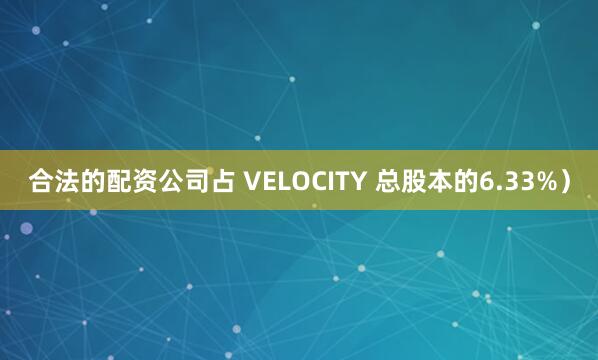 合法的配资公司占 VELOCITY 总股本的6.33%）