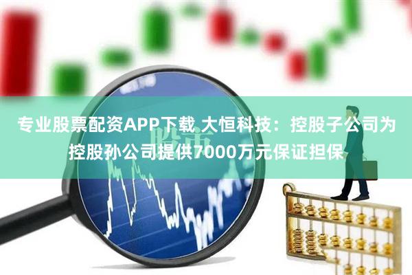 专业股票配资APP下载 大恒科技:控股子公司为控股孙公司提供7000万元保证担保